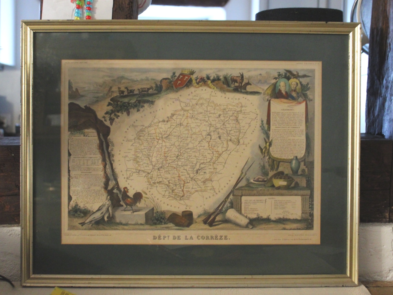 Alte Landkarte / Département de la Corrèze